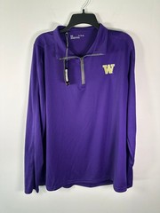 Under Armour Quarter Zip Pullover Mens XL Purple Huskies W Embroidered Golf