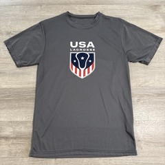 USA Lacrosse Shirt Development Men’s Gray Performance Athletic Tee Small