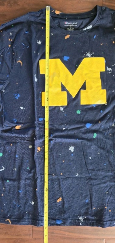 University of Michigan Block M Logo T-Shirt Paint Spatter Size XL gallery