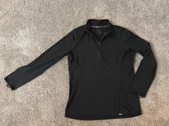 PATAGONIA Midweight Capilene Baselayer Mens Long Sleeve Top Black Large NWOT