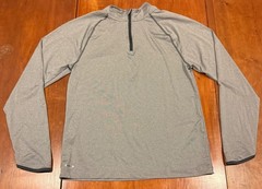 Starter Training-Fit Quarter Zip Shirt Mens S Grey Dri-Star Athletic Top