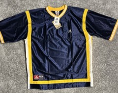 Adidas Basketball Teamwear Shooting Shirt XXL Navy Yellow Shiny Y2K Warm Up Tee