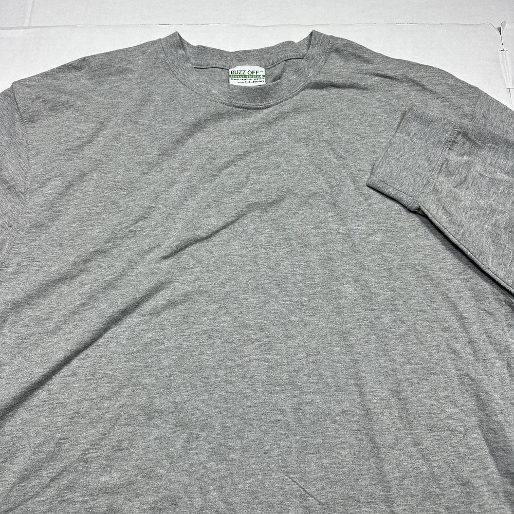 LL Bean Shirt Mens Large Gray Insect Shield Long Sleeve Repellent Outdoor Hiking
