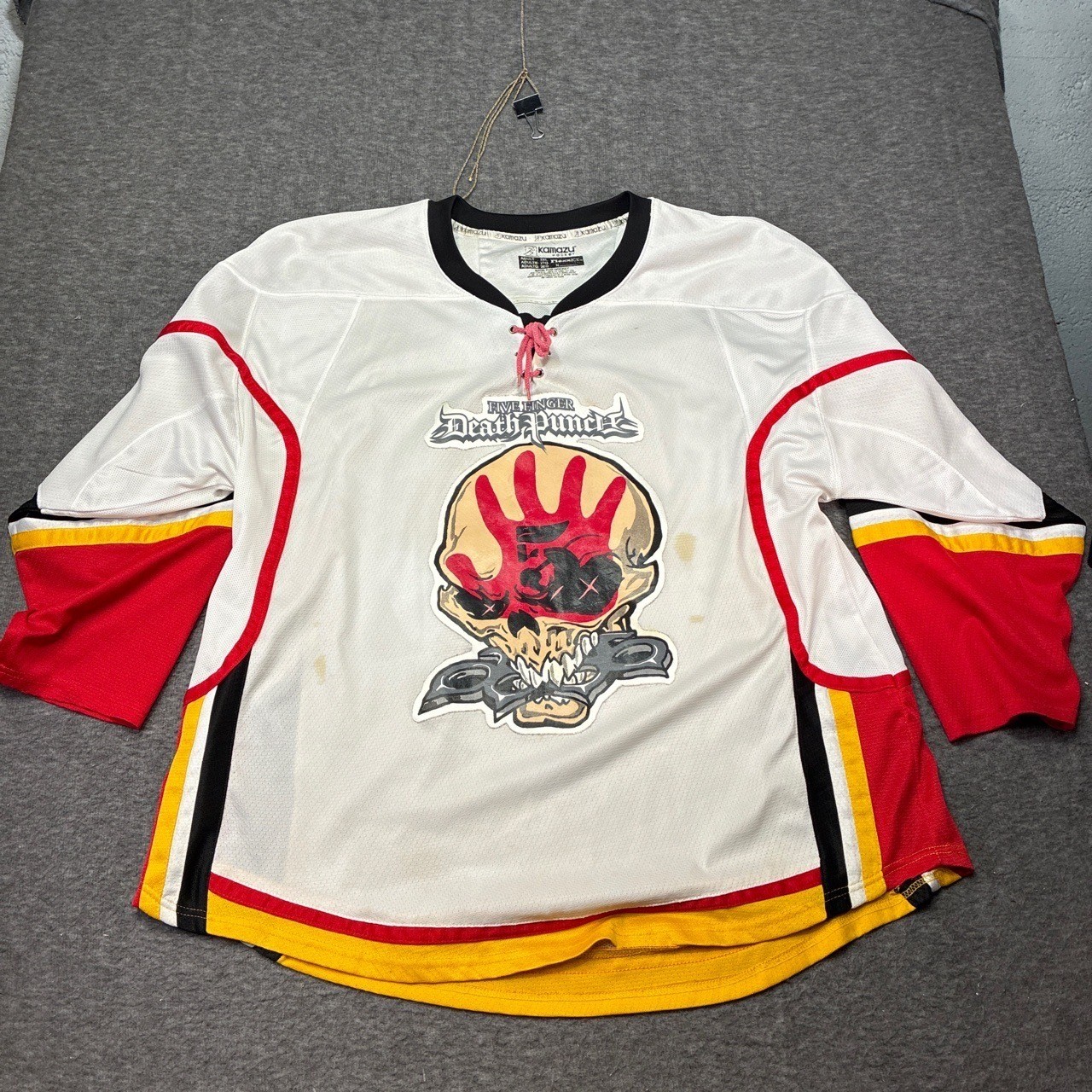 Five Finger Death Punch Hockey Jersey Mens XL White Red Heavy Metal Band Merch gallery