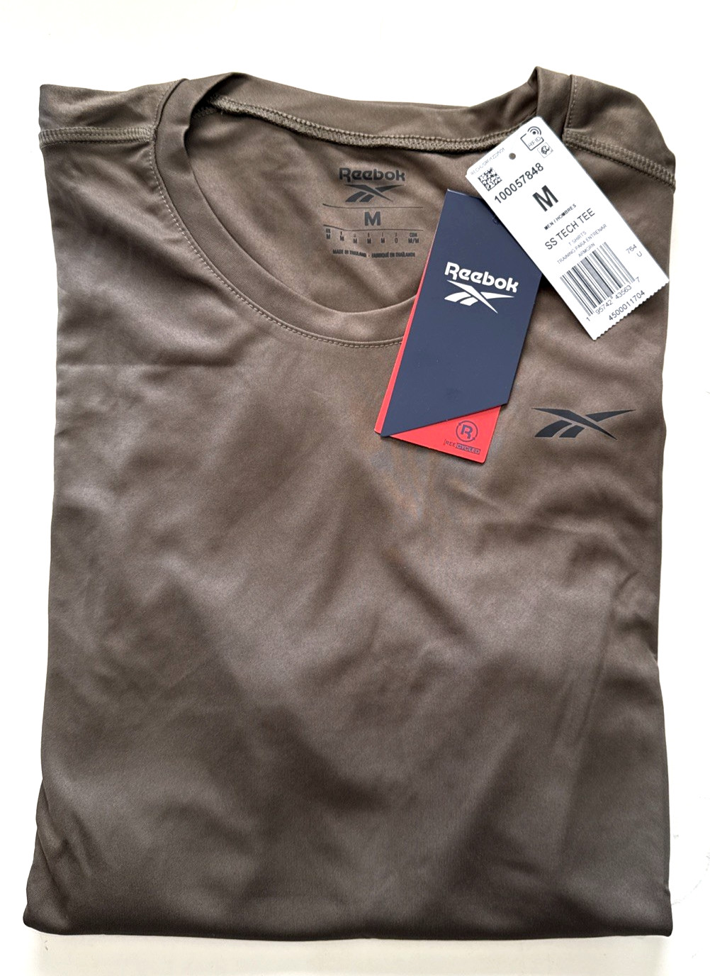 Reebok Men's Short Sleeve M Athletic Training Tech Tee T-shirt Dark Green-Brown gallery