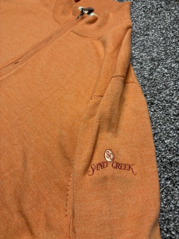 Donald Ross 1/4 Zip Pullover Mens Large Orange 100% Merino Wool Sand Creek gallery