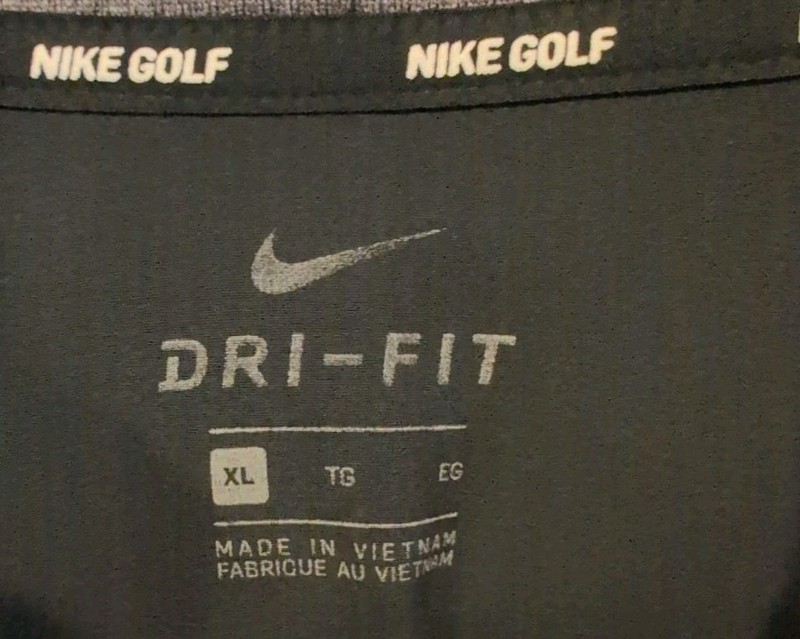 Nike Golf Mens Size XL 1/4 Zip Pullover Charcoal Black Dri-Fit Logo Long Sleeve gallery