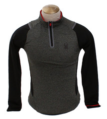 Spyder Men’s S Gray & Black 1/4 Zip Long Sleeve Pullover Shirt Stretch Quick Dry