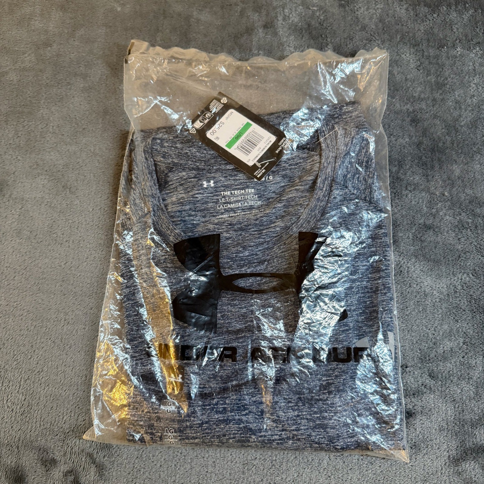 Under Armour Tech T-Shirt Loose Fit Short Sleeve Heather Blue Mens Large NWT gallery