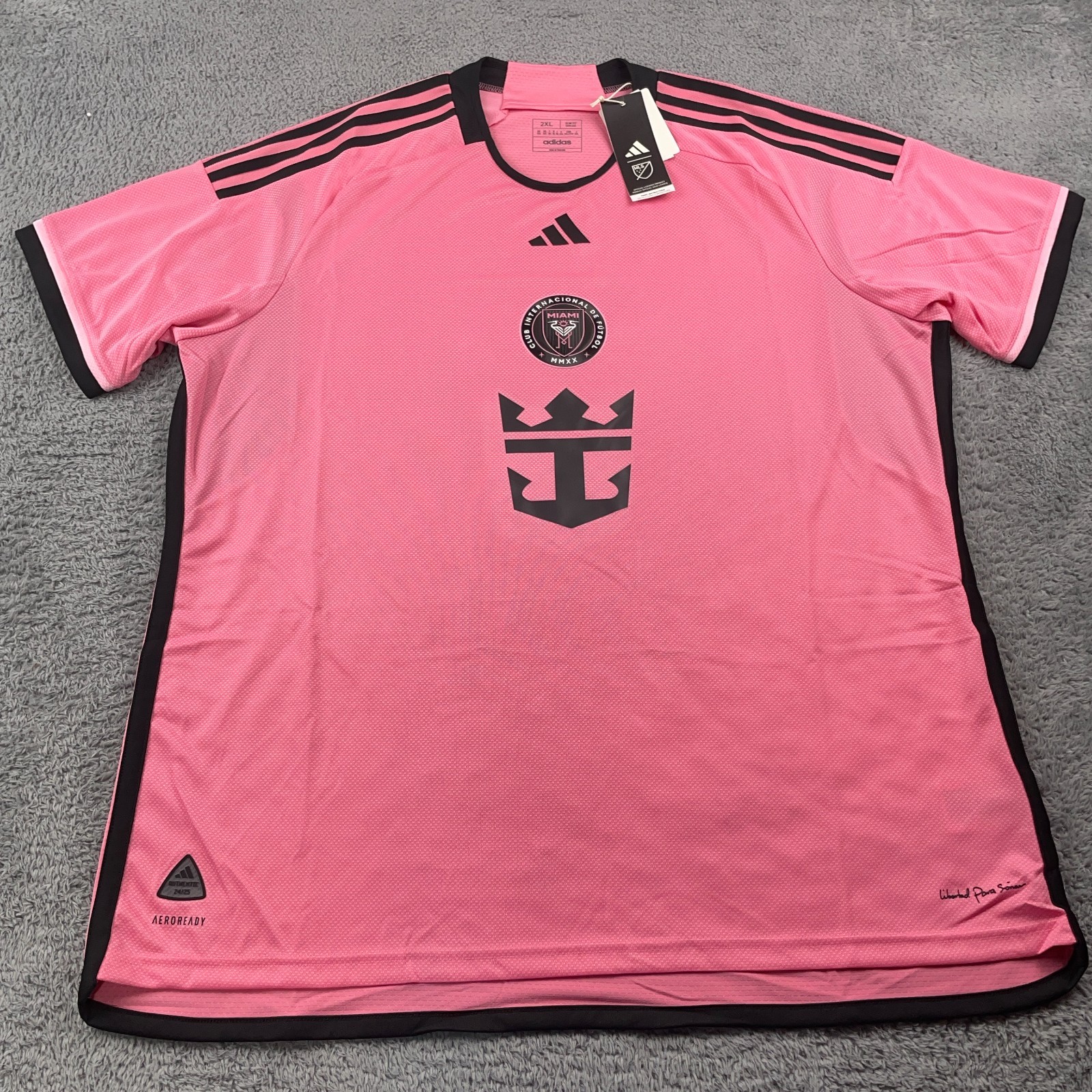 Inter Miami Jersey Mens 2XL Pink Adidas 24/25 Home Authentic MLS Soccer Shirt gallery