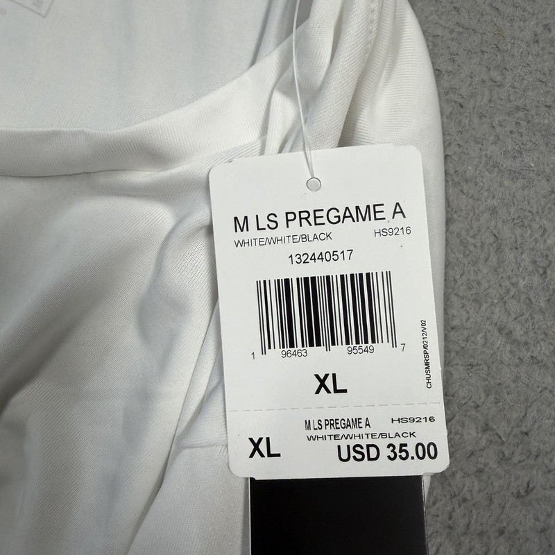 Adidas PreGame Badge Of Sport Shirt Men’s XL White Long Sleeve Tee HS9216 gallery