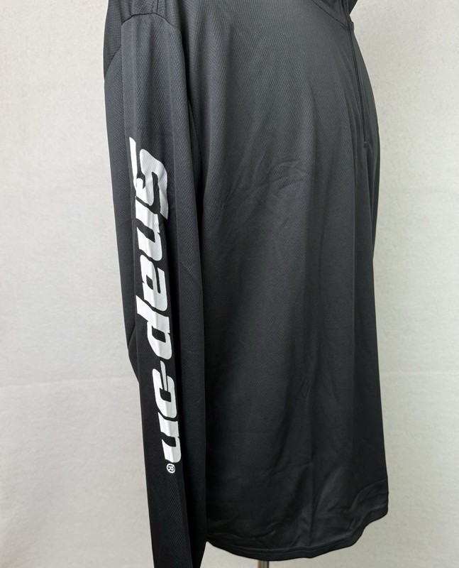 Snap-On 1/4 Zip Long Sleeve Black Performance Pullover Shirt Men's Size Large gallery