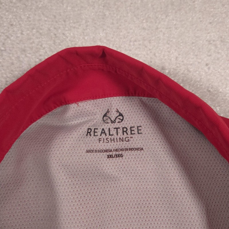 Realtree Fishing Shirt Mens 3XL Red Long Sleeve Button Front Vented Quick Dry gallery