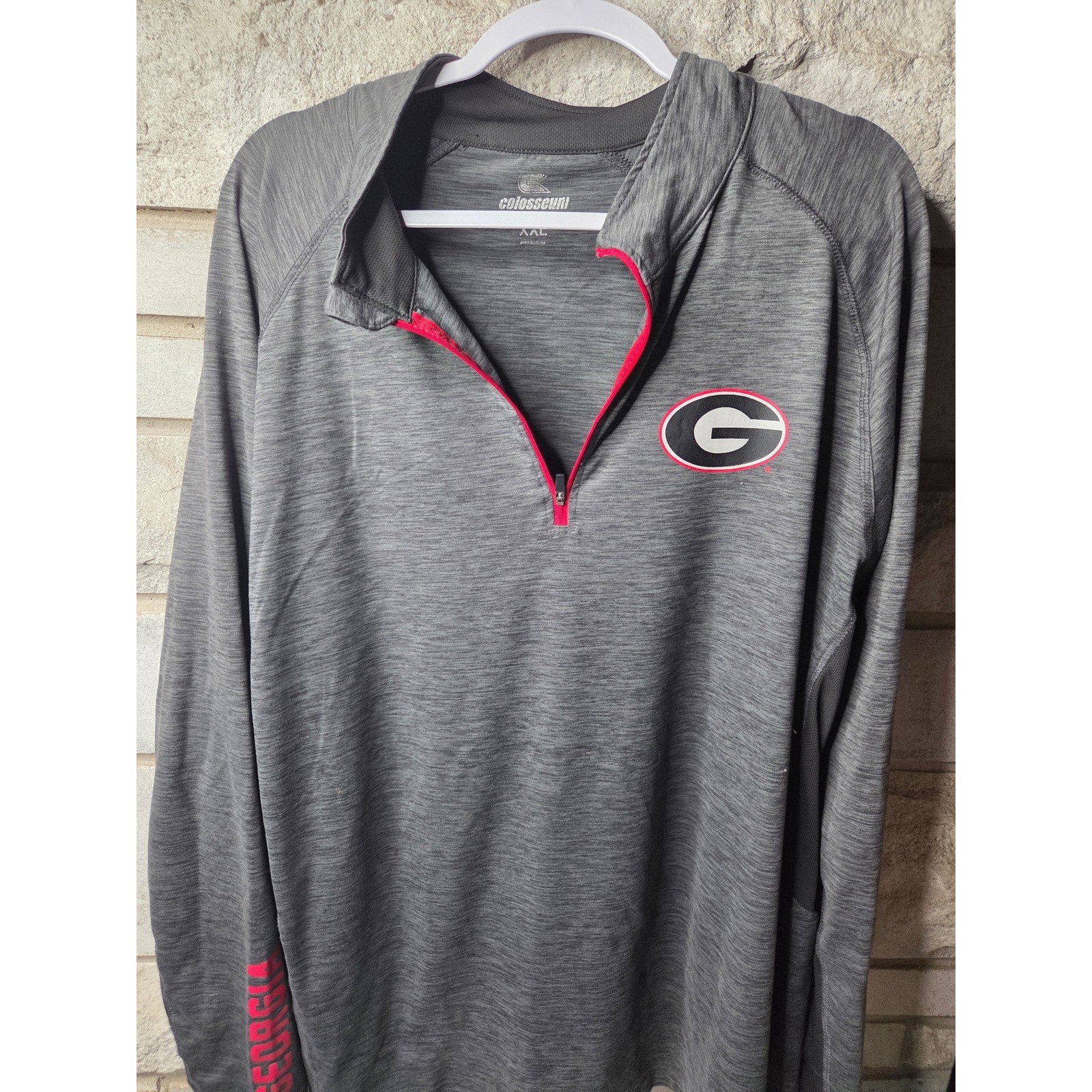 Colosseum Georgia Bulldogs Mens XXL Quarter Zip Pullover Gray Space Dye NCAA gallery