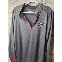 Colosseum Georgia Bulldogs Mens XXL Quarter Zip Pullover Gray Space Dye NCAA