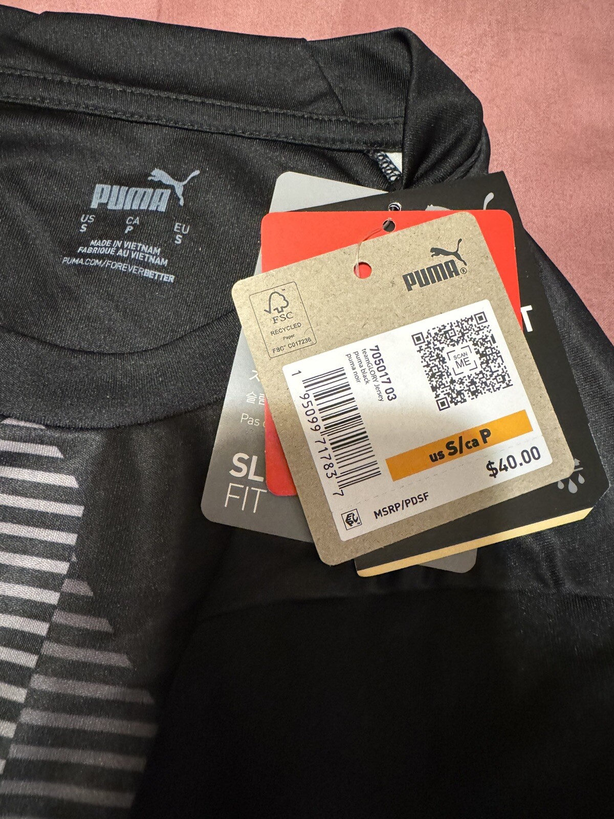 Puma Unisex Adult Small Team Glory Athletic Black Jersey 70501703 gallery