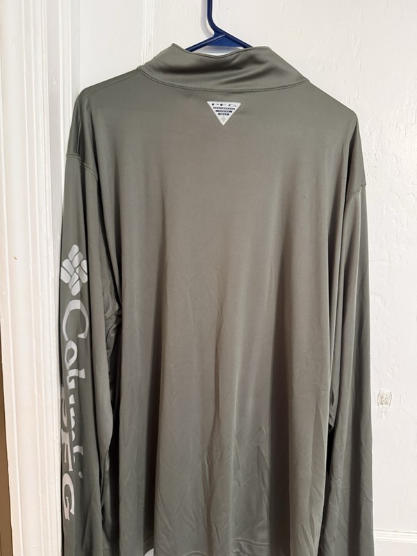 Columbia PFG Men's Big & Tall 2XL Gray 1/4 Zip Mock Neck Pullover Tee gallery