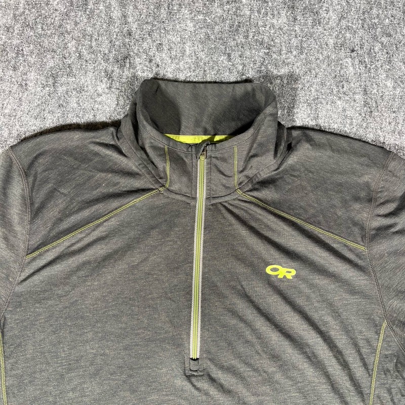 Men's Sequence Long Sleeve Zip Top Camping Hiking Base Layer Wool Size XL gallery