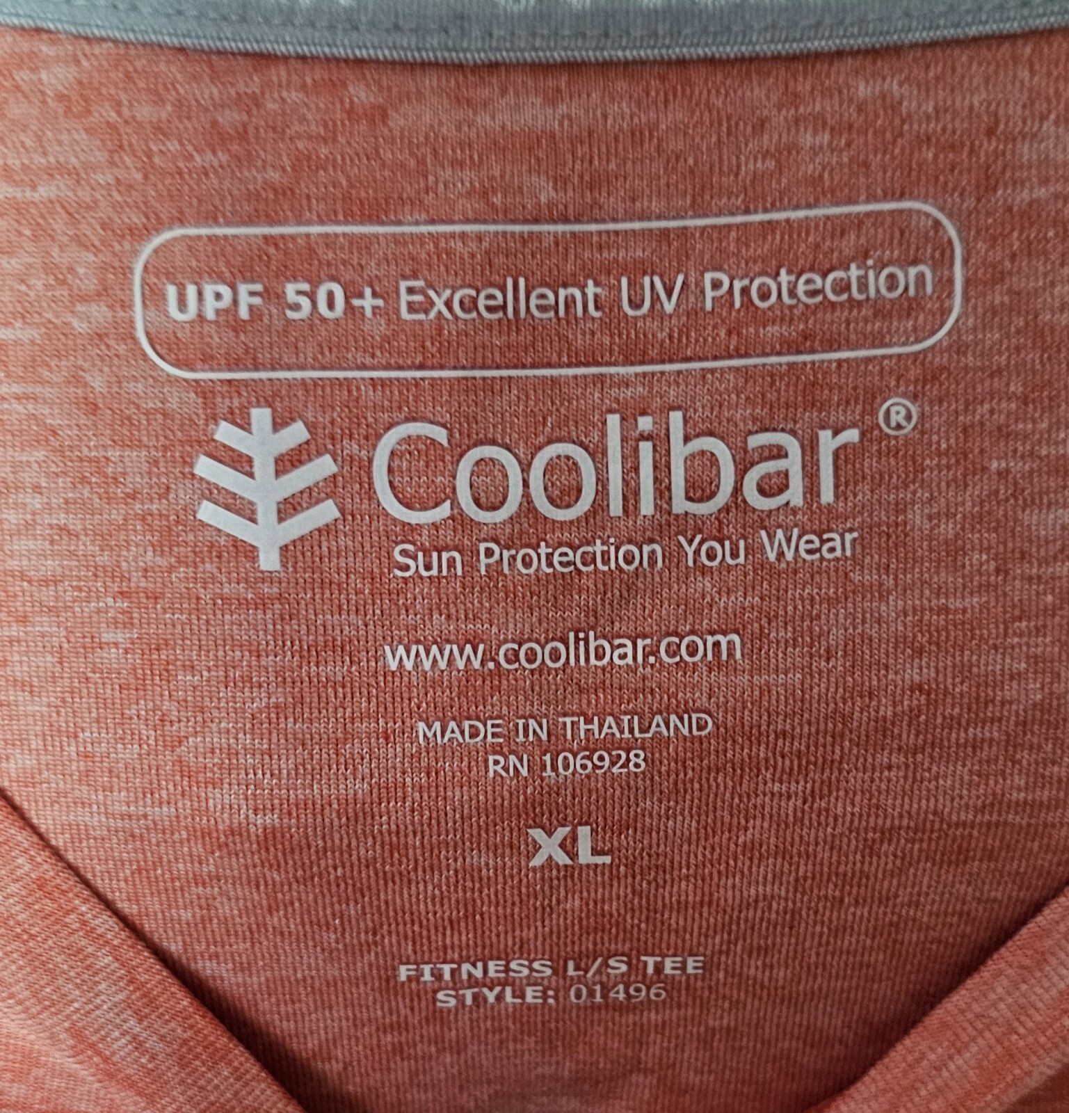 Coolibar CoolTect UPF 50+ Sun Protection Men's XL Long Sleeve Shirt Coral Color gallery