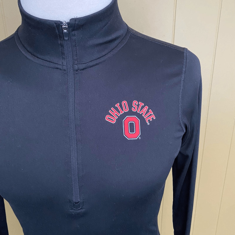Scarlet & grey Ohio State men L quarter zip lightweight pullover black gallery