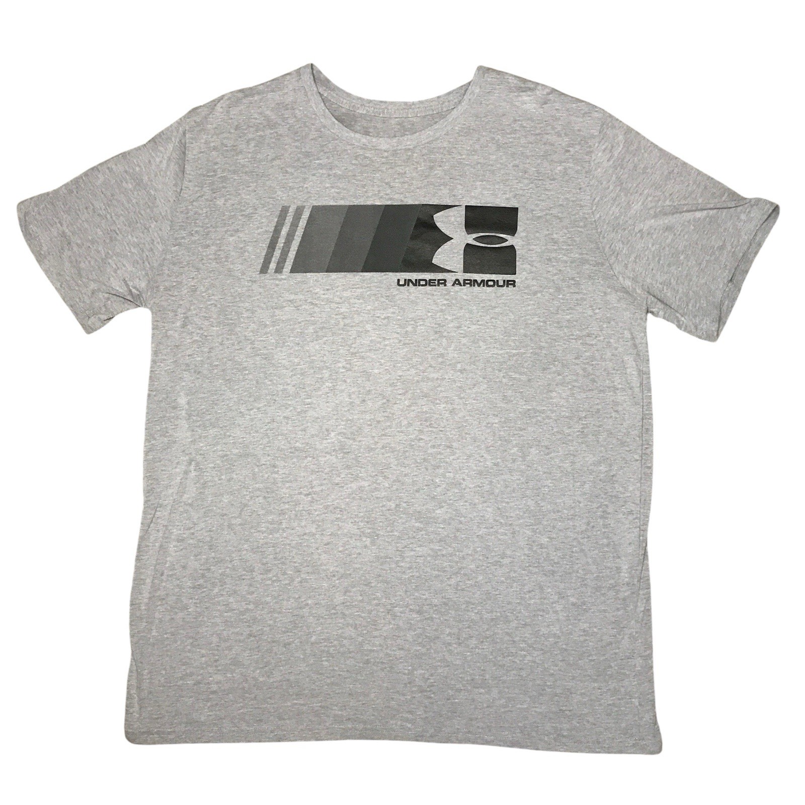 Under Armour HeatGear Mens 2XL Gray Short Sleeve T-Shirt Loose Fit Logo Soft Tee gallery