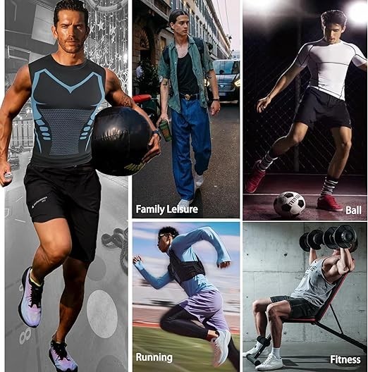 Men Compression Shirt Version Ionic Shaping Sleeveless Vest Sport Tank Top S-2XL gallery