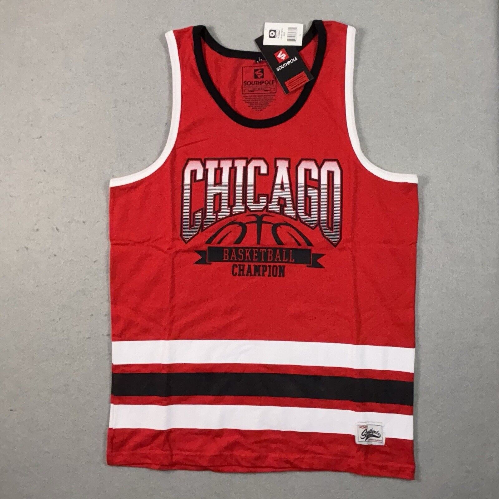 SOUTHPOLE Men’s Chicago Basketball Champion Jersey Tank Top Size Large NWT 🏀 gallery