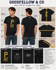 Under Armour HeatGear Pittsburgh Pirates MLB Men’s L Black Yellow Graphic Tee