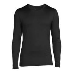 Reebok Mens Black Performance Base Layer Long Sleeve Crew Neck Shirt Medium