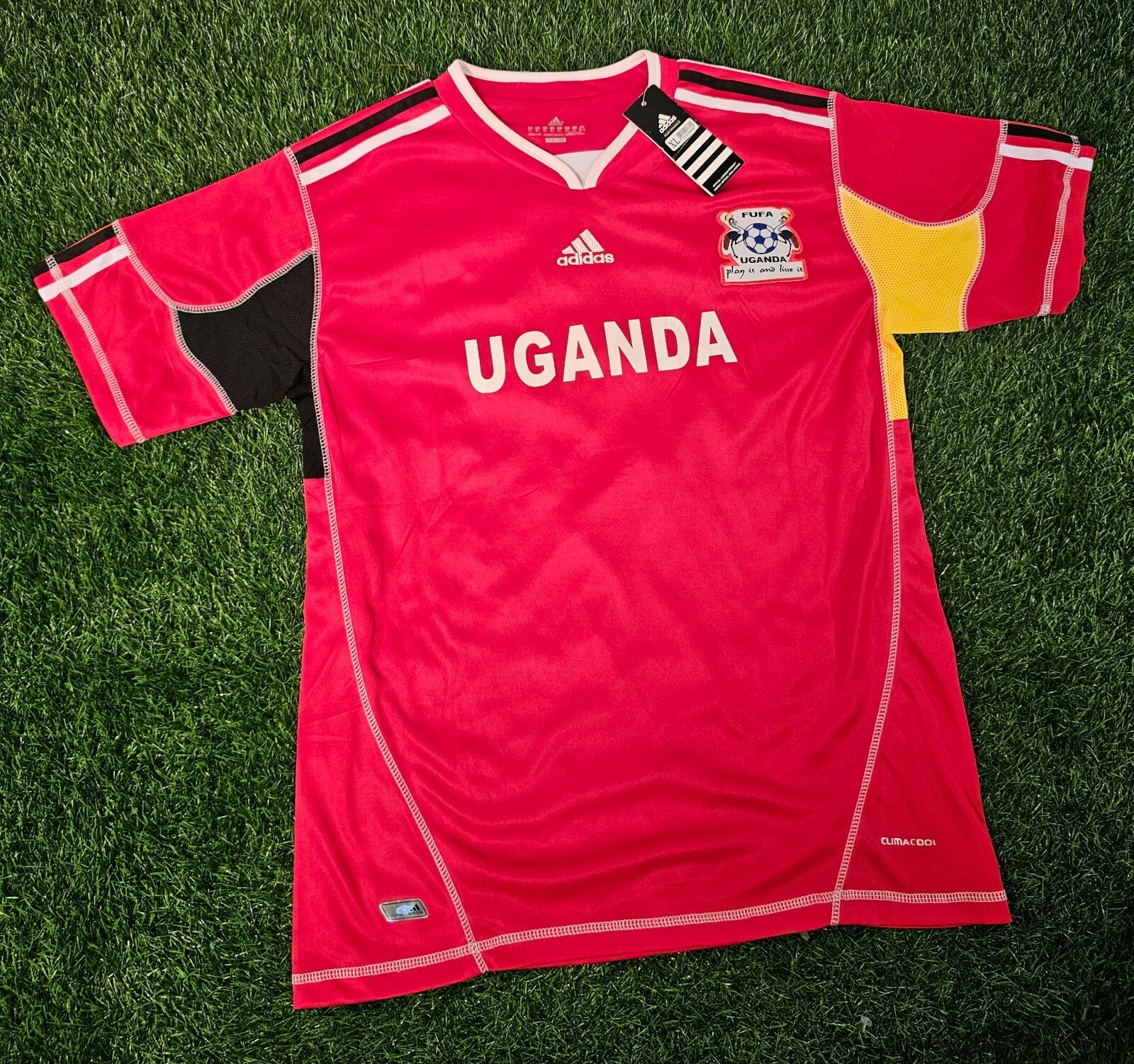 NWT Adidas Climacool Uganda Cranes National Team Soccer Jersey Mens SZ XL FUFA gallery
