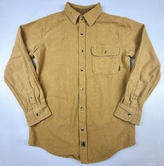 Legendary Whitetails Mens Small Chamois Shirt Mustard Yellow Heavyweight Outdoor