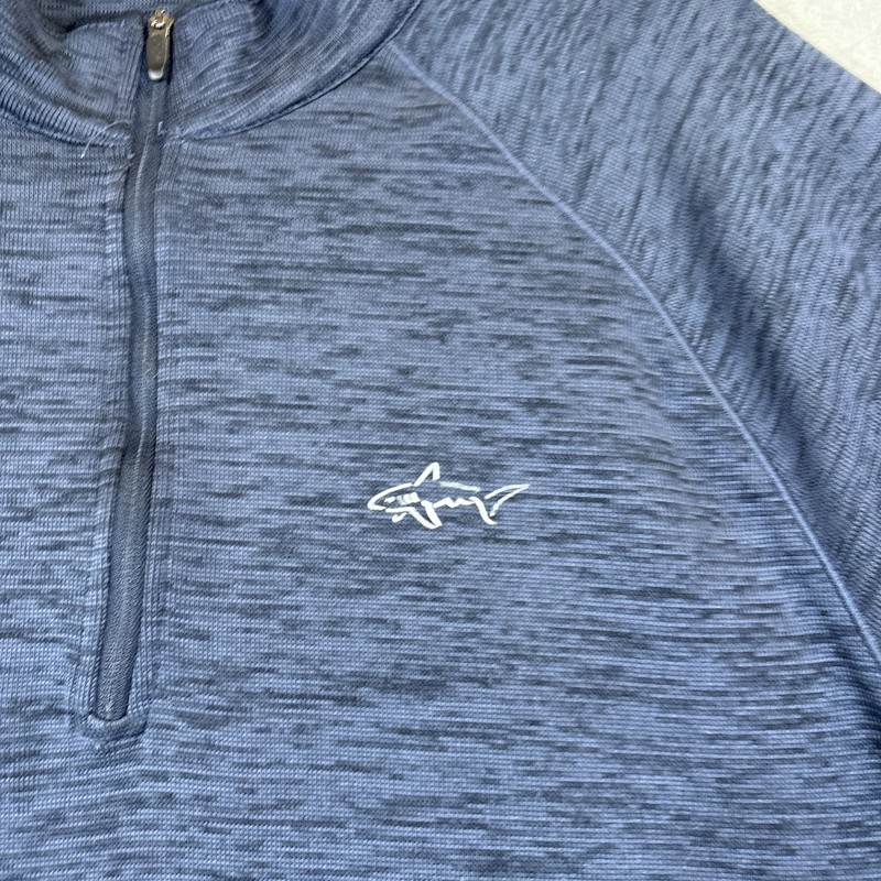 Greg Norman Pullover Mens Medium Blue Dry Performance Stretch 1/4 Zip Golf gallery