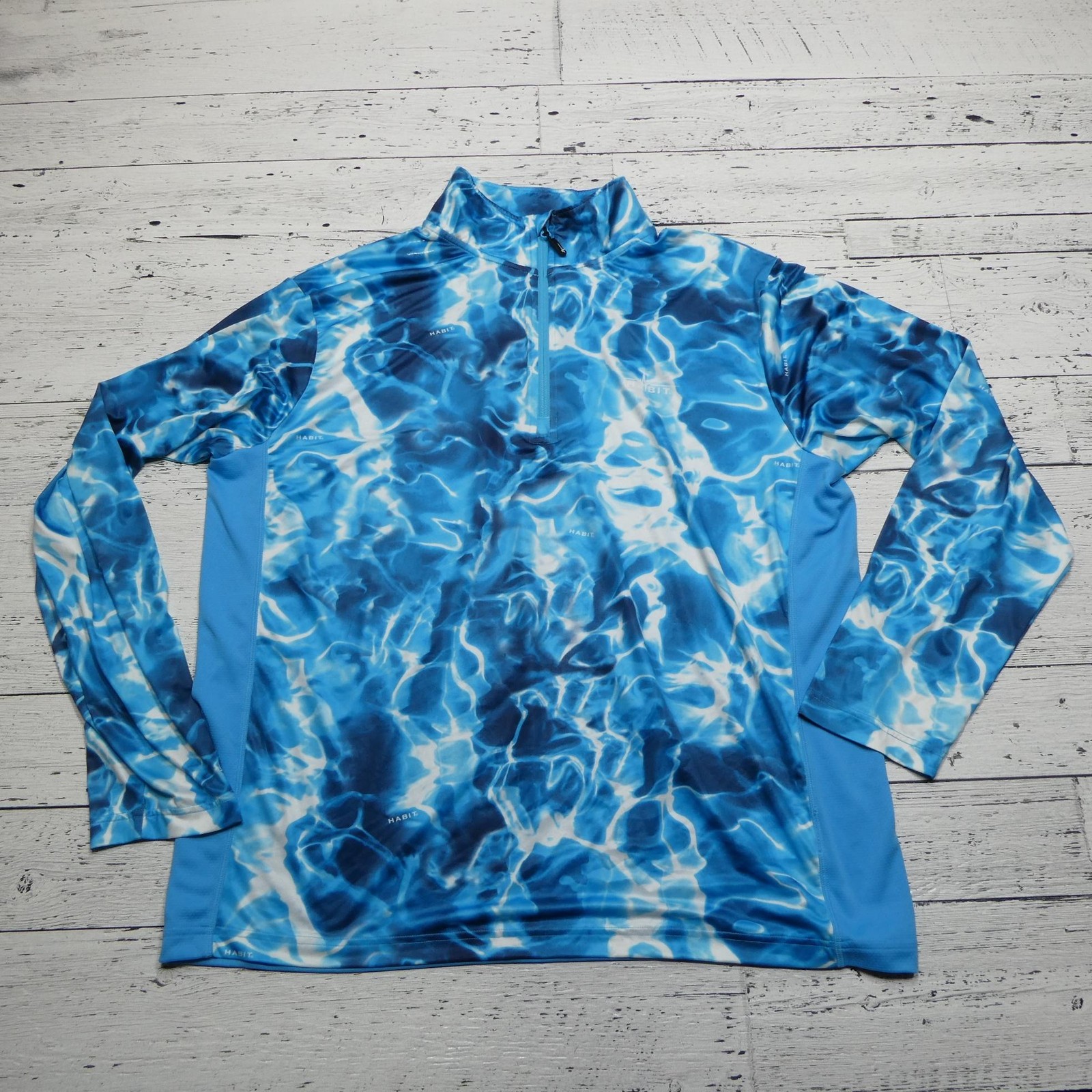 Habit Shirt Mens 2XL Blue Quarter Zip Solar-Factor UPF 40+ Fishing Performance gallery