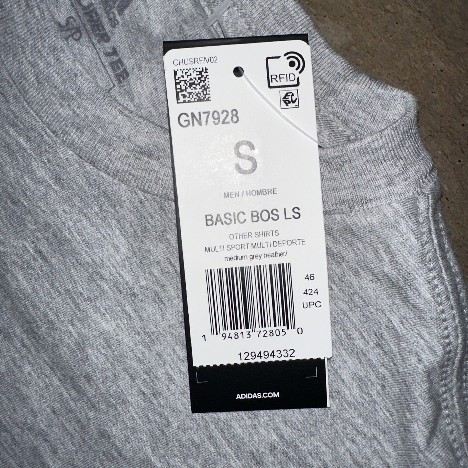 NWT Men’s Small Adidas Heather Gray Long Sleeve Amplifier Tee Shirt New gallery