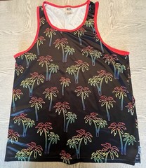Uzzi Rainbow Palm Tree Print Tank Top Sz. XL Gay Pride Festival / Beachwear