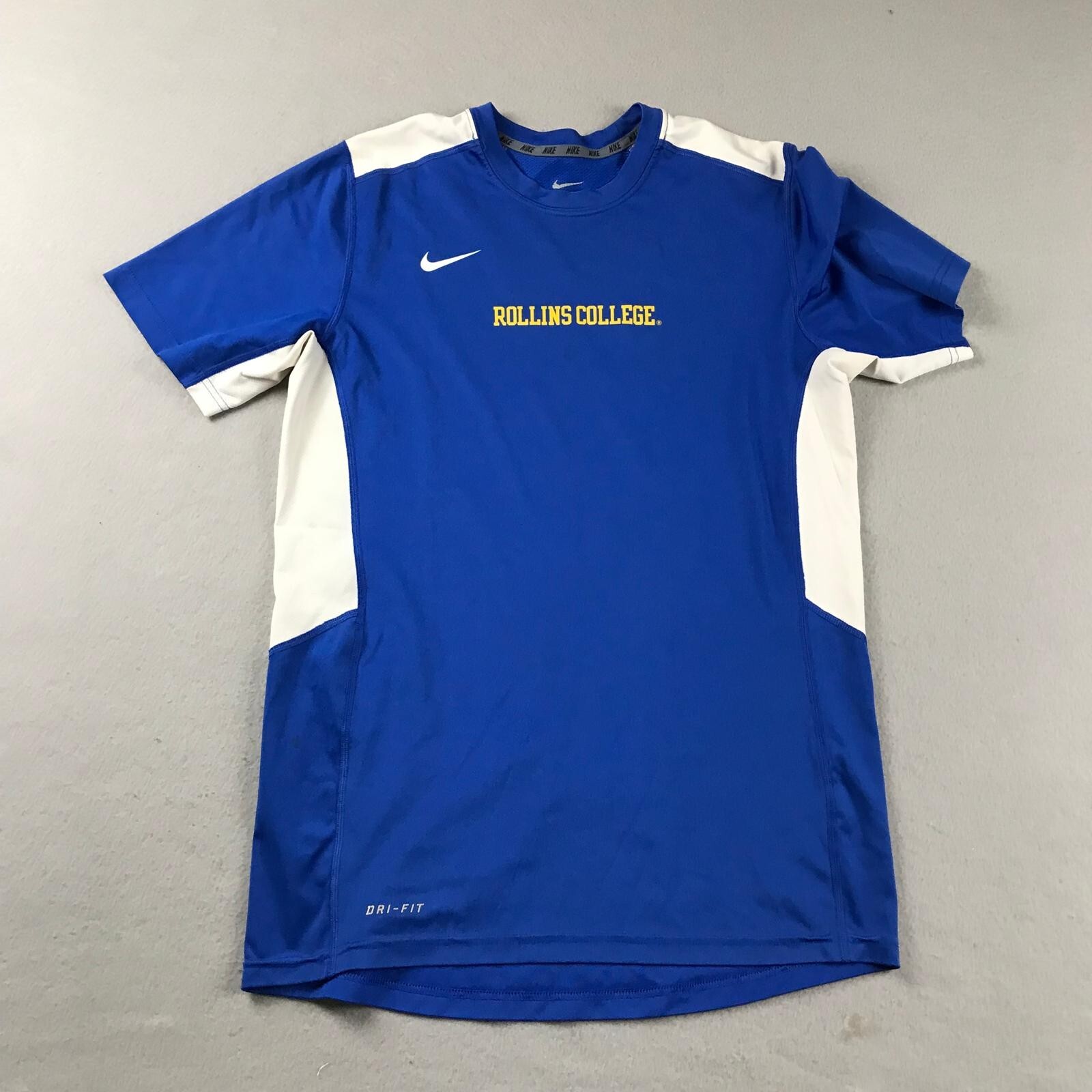 Nike Shirt Mens Small Blue DriFit Crew Neck Rollins College Activewear Tee gallery