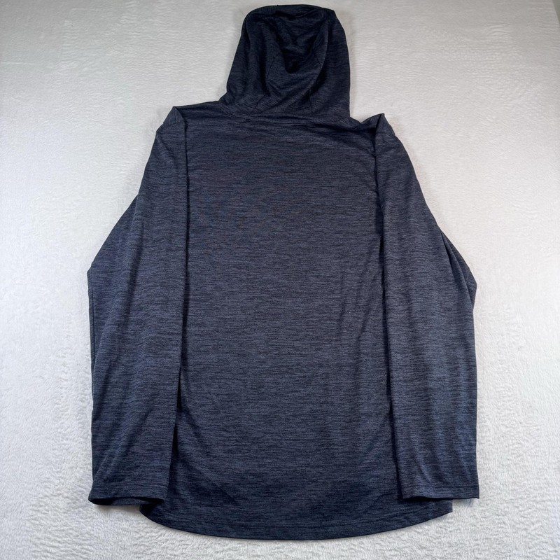 A1 Shirt Mens XL Gray Hooded Long Sleeve Qwick-Dry Performance Athletic Tee gallery