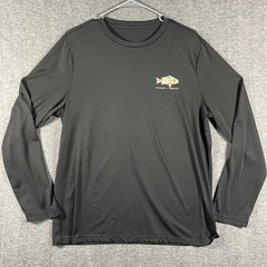 Ocean + Coast Shirt Mens Large Black Camo Fish Graphic Long Sleeve Fishing Tee