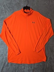 Under Armour Quarter Zip Pullover Mens XXL Orange Long Sleeve All Season Gear
