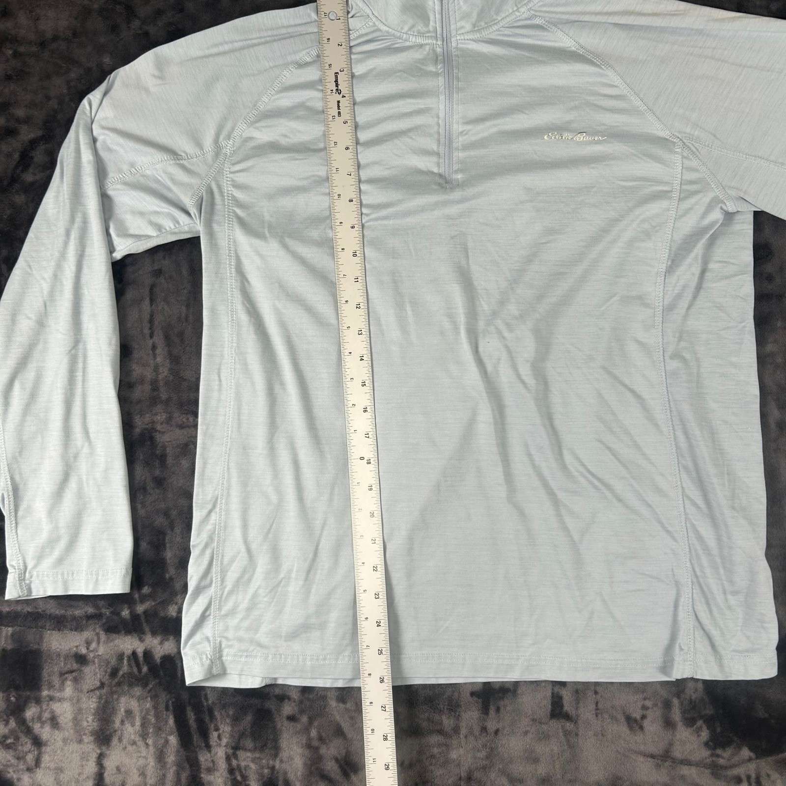 Eddie Bauer FreeDry 1/4 Zip Pullover Mens L Light Blue Heathered Activewear gallery