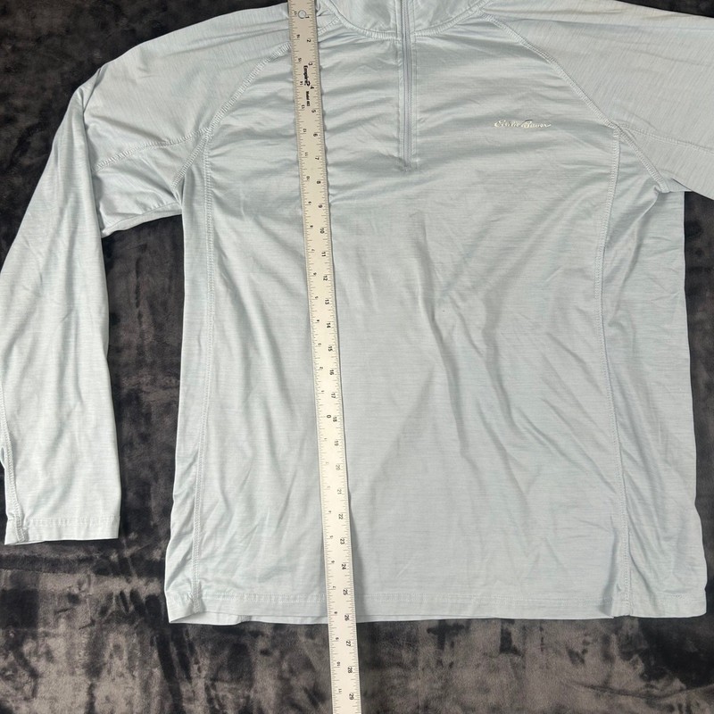 Eddie Bauer FreeDry 1/4 Zip Pullover Mens L Light Blue Heathered Activewear gallery