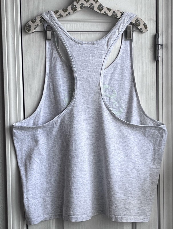 Vtg 90s Gold’s Gym Bradenton FL Tank Top SINGLE STITCH 100% Cotton Grey Green XL gallery
