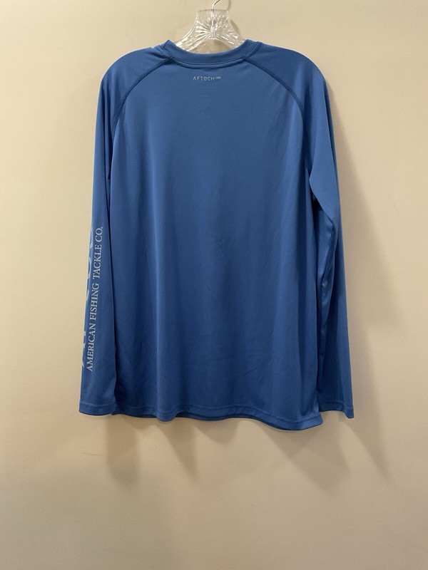 Aftco American Fishing Tackle Co. Blue Logo Long Sleeve Pullover Shirt Size M gallery