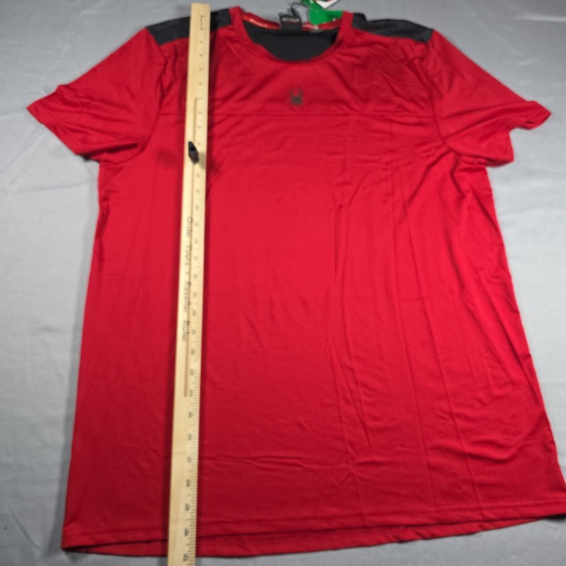 Spyder Active Shirt Men's Size XL Red Short Sleeve Performance gallery