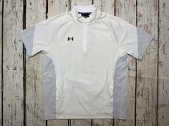 Under Armour White/Gray Men’s Short Sleeve 1/4 Zip Pullover Windbreaker – Sz L