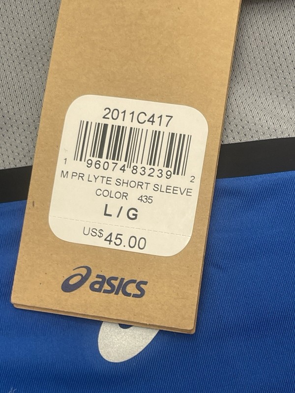 ASICS Men’s Athletic Short Sleeve Shirt Blue Size Large gallery