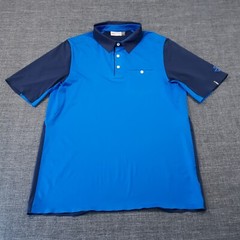 KJUS Polo Shirt Mens Size Medium I 50 Blue Activewear Golf Performance Button Up