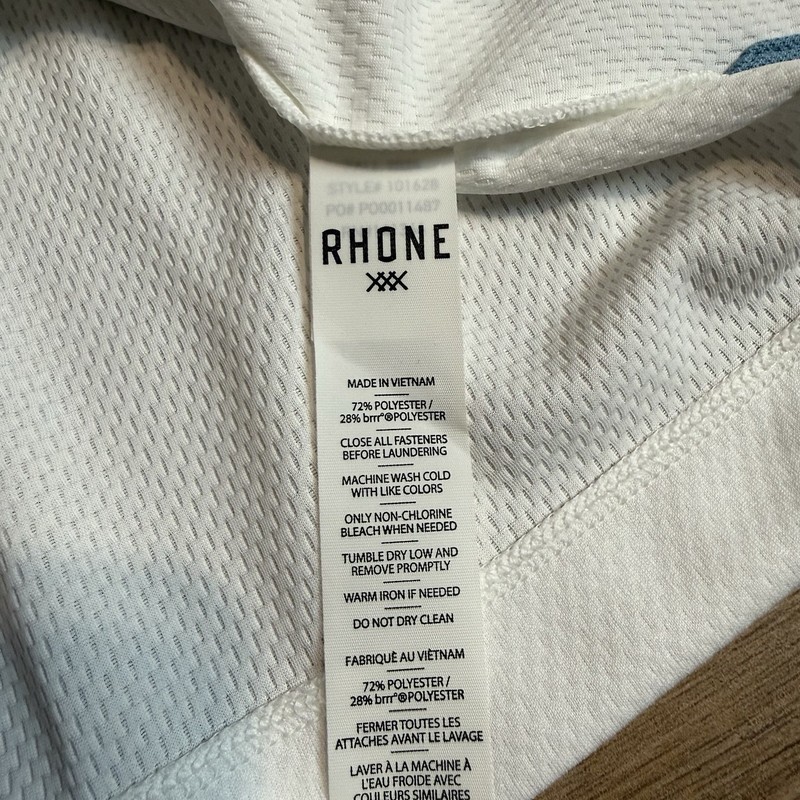 Rhone Mens Performance Mock Neck Golf Shirt Large Snap LGPA embroidered B8 gallery