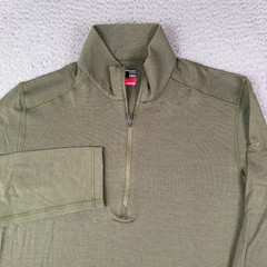 Icebreaker Merino Wool 260 Tech Long Sleeve Half Zip Activewear Top Mens M Green