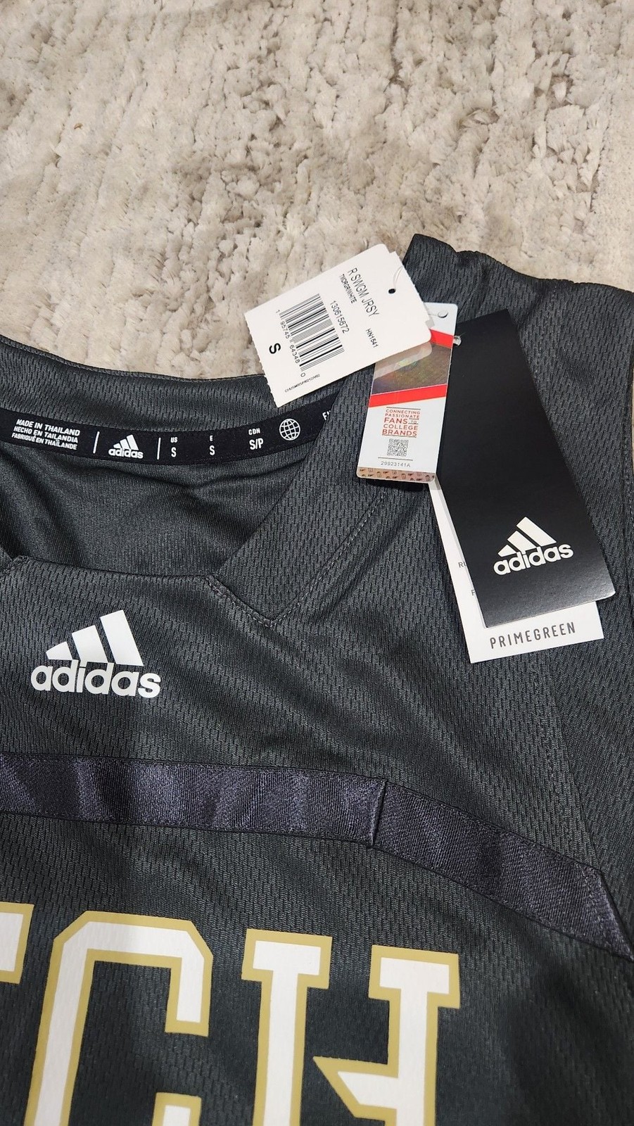 NWT adidas Georgia Tech Yellow Jackets Swingman Basketball Jersey Charcoal/Gold gallery